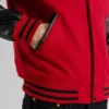 Red and black varsity letterman jacket 1