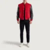 Red and black varsity letterman jacket 2