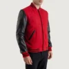 Red and black varsity letterman jacket 3
