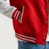 Red and white varsity letterman jacket 1