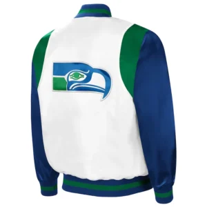 Retro the all american seattle seahawks white royal jacket