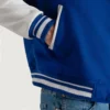 Royal blue and white wool leather varsity letterman jacket 2