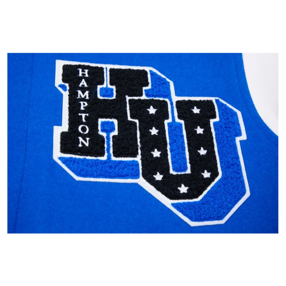 Royal hampton pirates classic wool leather blue varsity jacket