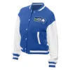 Royal seattle seahawks throwback fleece jacket
