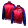 Sacramento kings colorblock satin varsity jacket