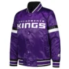 Sacramento kings home game satin varsity jacket purple 1