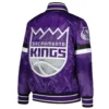 Sacramento kings home game satin varsity jacket purple