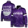 Sacramento kings home game satin varsity jacket purple 2