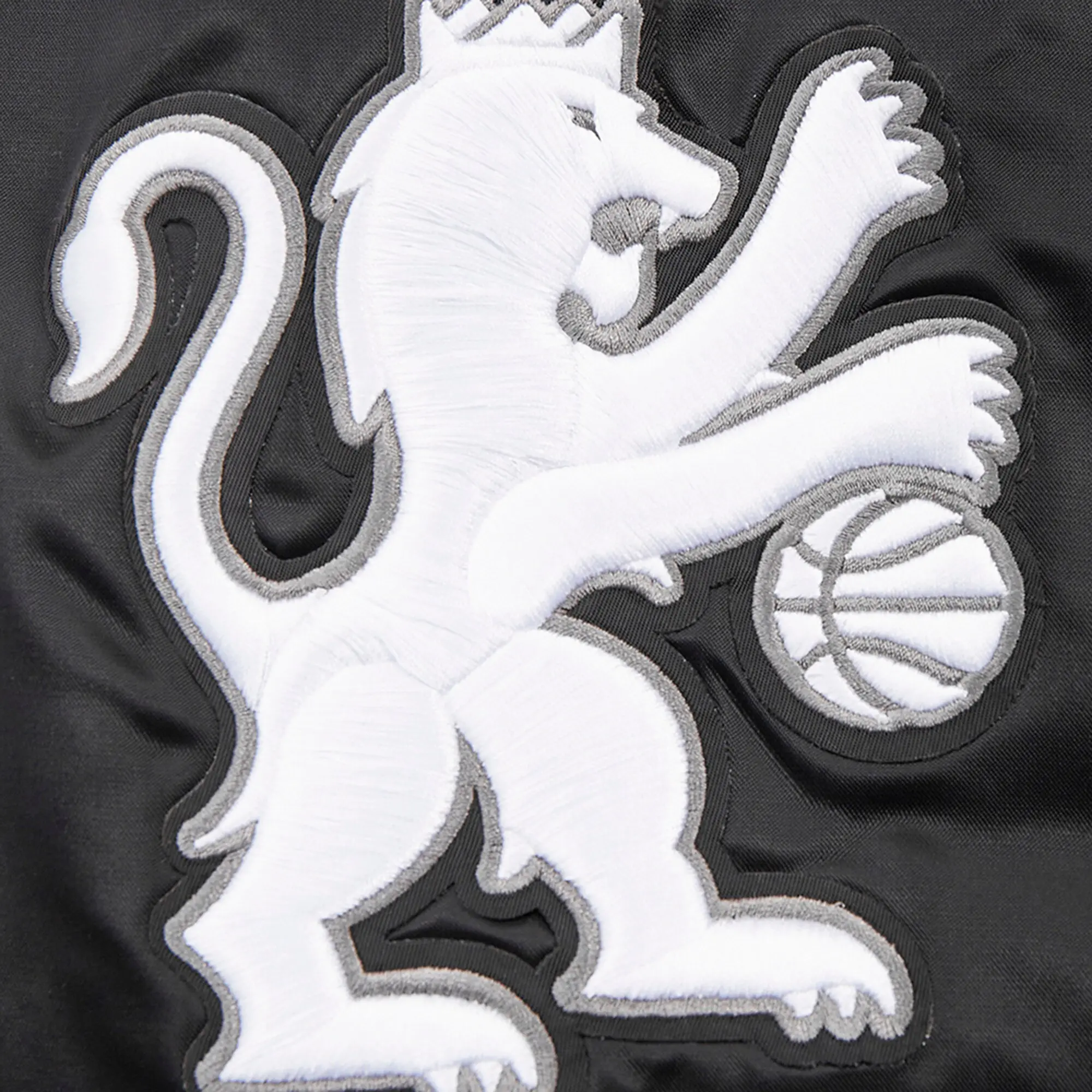 Sacramento kings pro standard script tail black satin varsity jacket 6