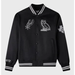 San antonio spurs black satin varsity ovo jacket