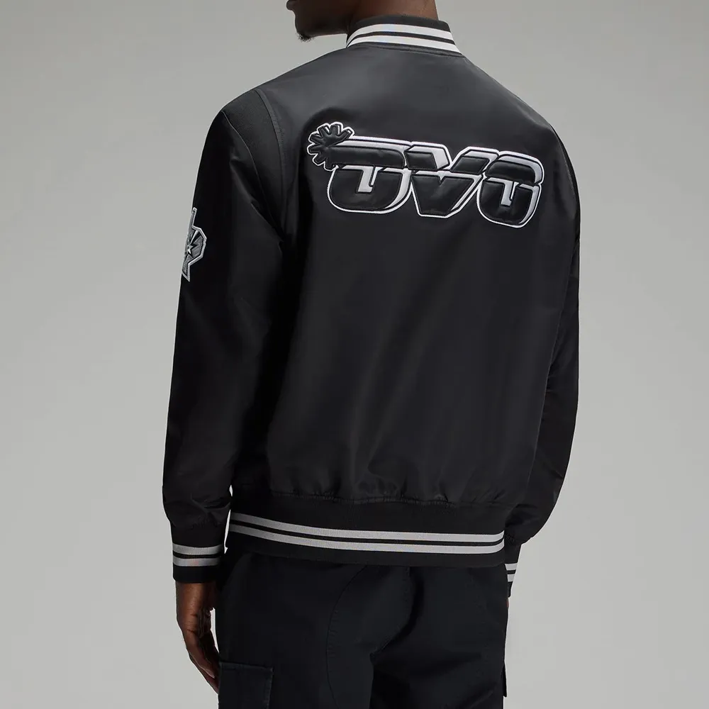 San antonio spurs full snap black varsity jacket