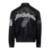 San antonio spurs jeff hamilton full leather puffer old english jacket black 2
