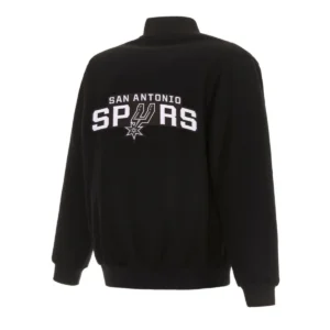 San antonio spurs one color black wool varsity jacket