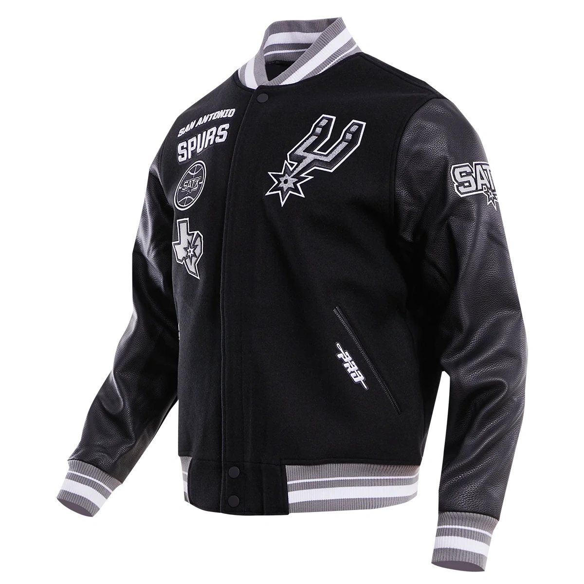 San antonio spurs pro standard retro classic wool and leather varsity jacket 1