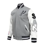 San Antonio Spurs Script Tail Wool/Leather Jacket