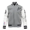 San antonio spurs pro standard script tail wool and leather varsity jacket 2