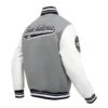 San antonio spurs pro standard script tail wool and leather varsity jacket 3