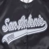 San antonio spurs script tail full snap satin varsity jacket black 1