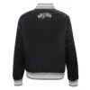 San antonio spurs script tail full snap satin varsity jacket black 3