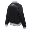 San antonio spurs script tail full snap satin varsity jacket black 4