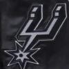 San antonio spurs script tail ribbed knitted satin varsity jacket black 1