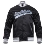 San Antonio Spurs Script Tail Black Satin Jacket