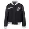 San antonio spurs script tail womens wool leather varsity jacket black 5
