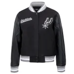 San Antonio Spurs Script Tail Women's Wool/Leather Jacket