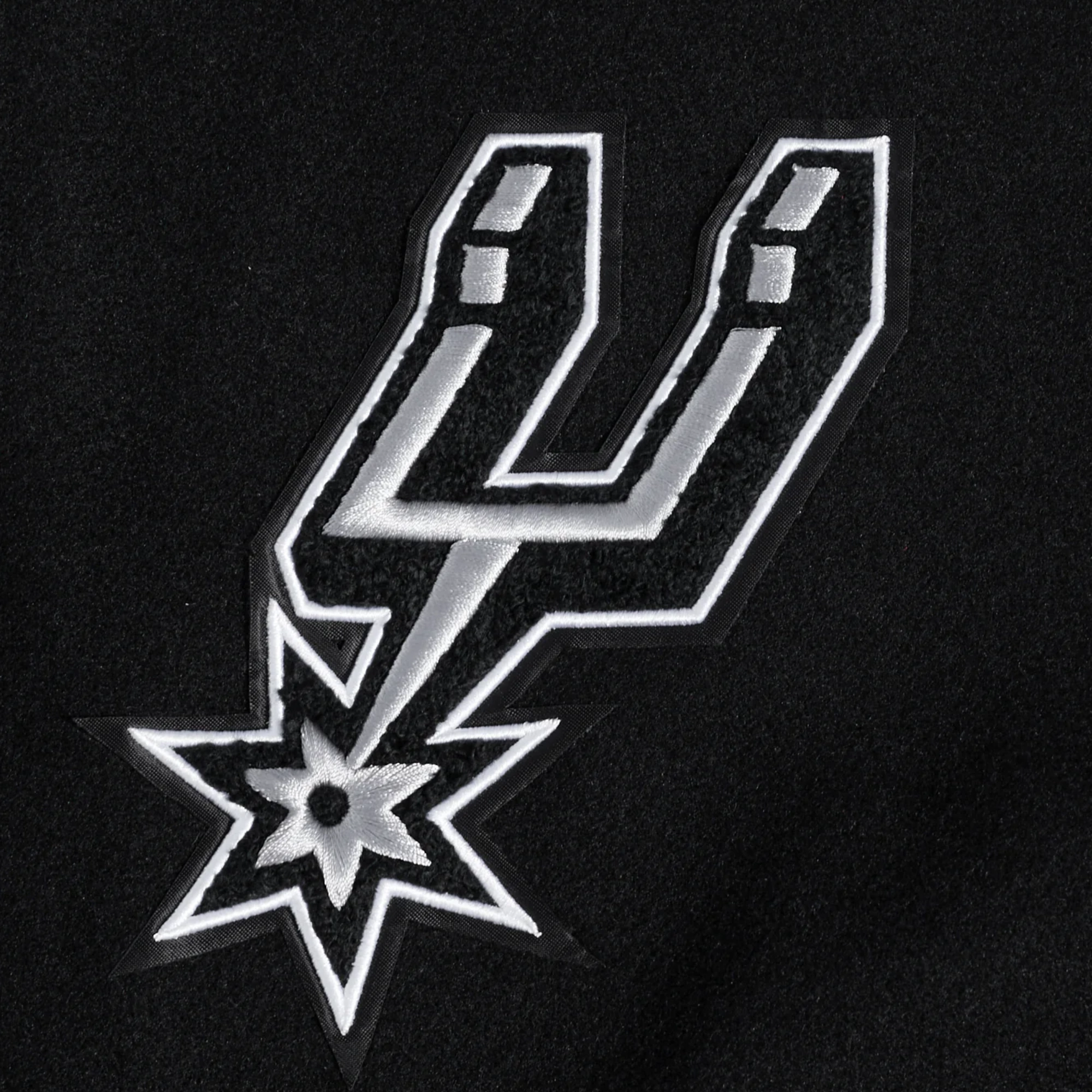 San antonio spurs script tail wool leather varsity jacket black 1