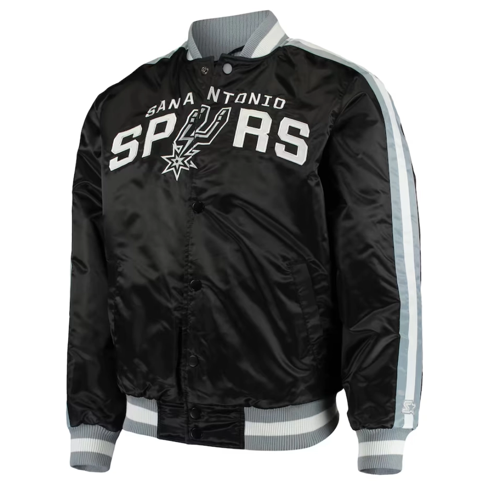 San antonio spurs the offensive satin varsity jacket black 1