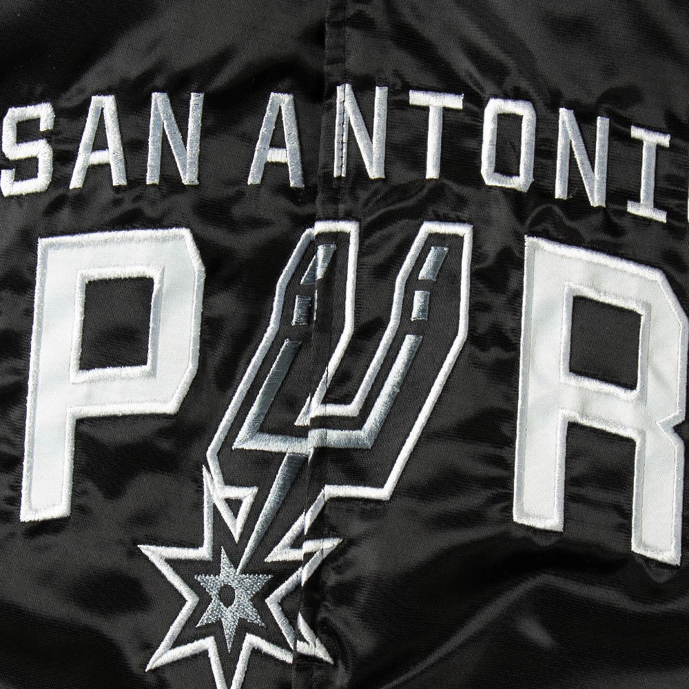 San antonio spurs the offensive satin varsity jacket black 3