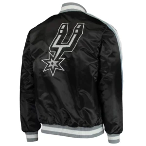 San antonio spurs the offensive satin varsity jacket black