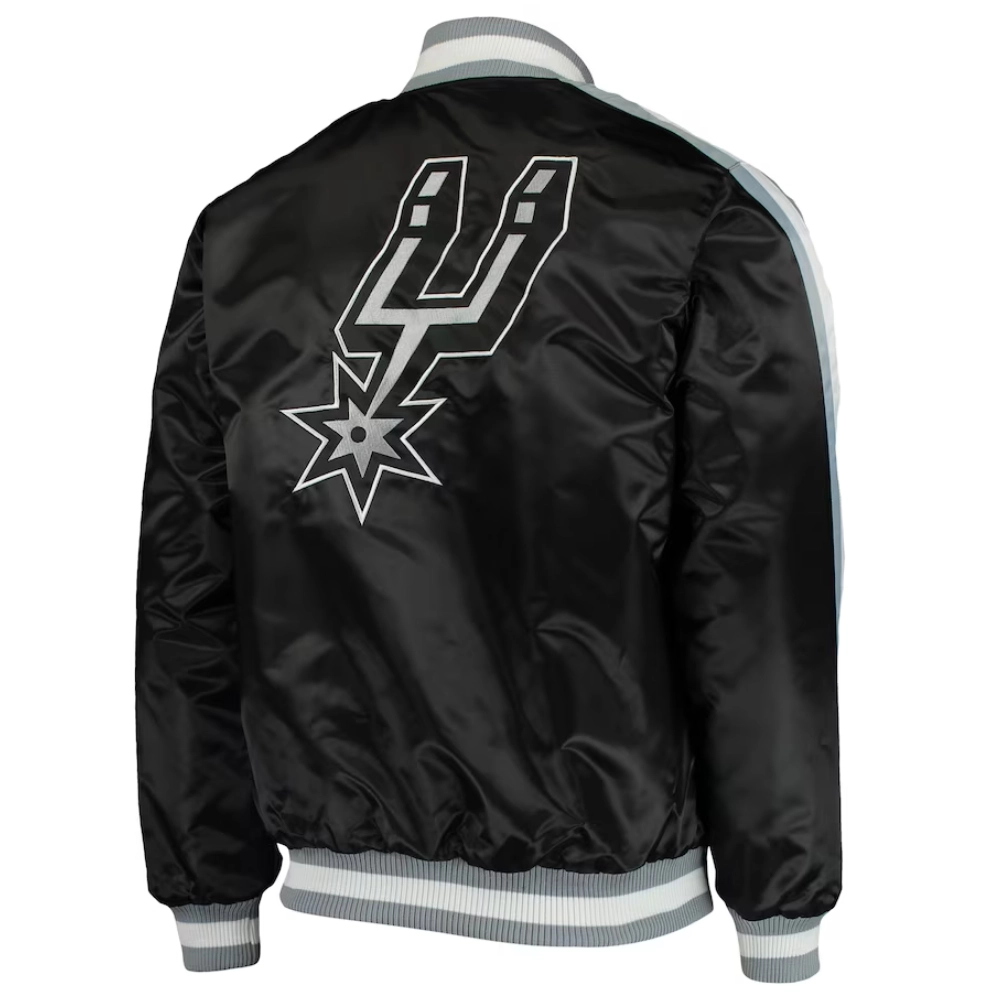 San antonio spurs the offensive satin varsity jacket black