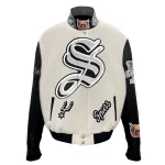 San Antonio Spurs Old English Wool/Leather Jacket