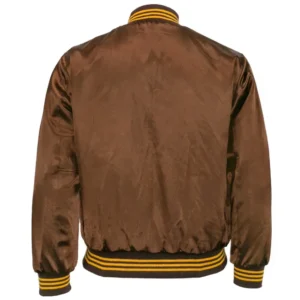 San diego padres 1969 authentic ribbed collar satin varsity brown jacket 3 1 1