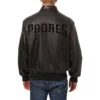 San diego padres full leather bomber varsity jacket black 2