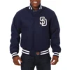San diego padres handcrafted logo wool jacket navy 1
