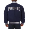 San diego padres handcrafted logo wool jacket navy 2
