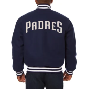 San diego padres handcrafted logo wool jacket navy 2