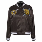 San Diego Padres Mashup Women's Brown Satin Jacket