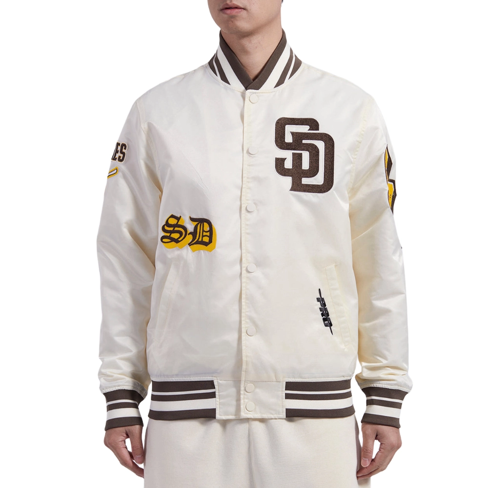 San diego padres old english full snap satin varsity jacket cream 1 processed 1