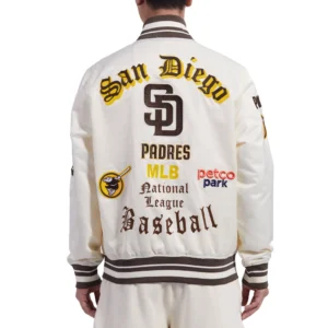 San diego padres old english full snap satin varsity jacket cream 2 processed 1