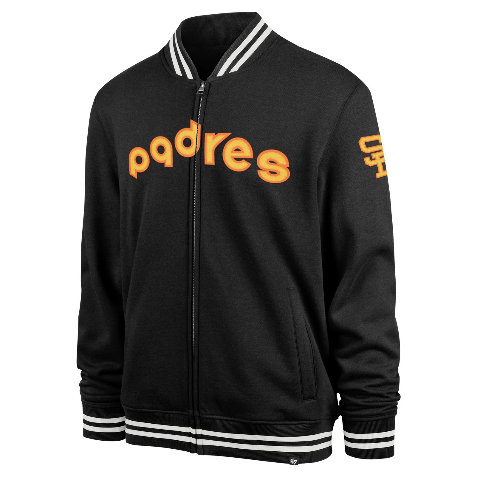 San diego padres pack pro camden full zip track varsity jacket black