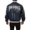 San diego padres real leather varsity jacket navy 2