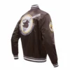San diego padres retro classic full snap satin varsity jacket brown 2