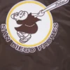 San diego padres retro classic full snap satin varsity jacket brown 4