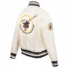 San diego padres retro classic womens full snap satin varsity jacket cream 2