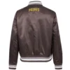 San diego padres script tail full snap satin varsity jacket brown 8
