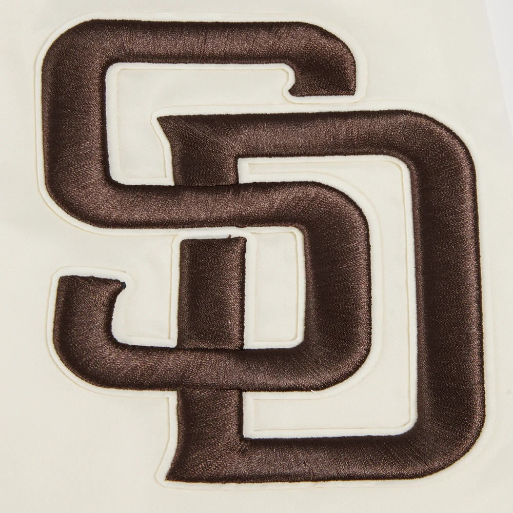 San diego padres script tail full snap satin varsity jacket white 1