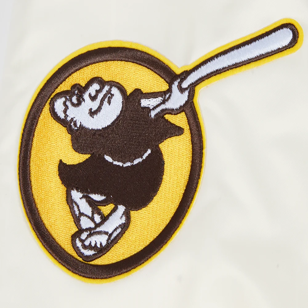 San diego padres script tail full snap satin varsity jacket white 2